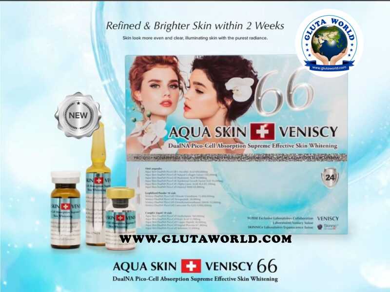 Aqua skin veniscy 66 pico cell absorbtion supreme effective skin whitening glutathione injection